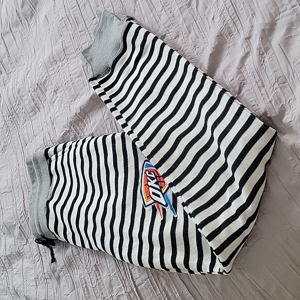 NBA OKC Black and White Striped Joggers